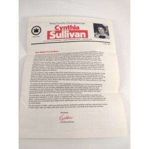 Vtg 1987 King County Parks & Recreation Brochure Cynthia Sullivan History WA